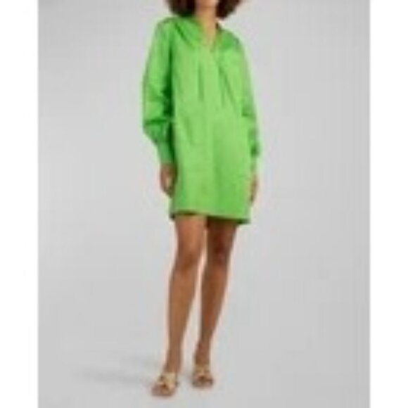 Trina Turk Green Blush Dress With Pockets & Drawstring Neck Size L - Picture 3 of 9
